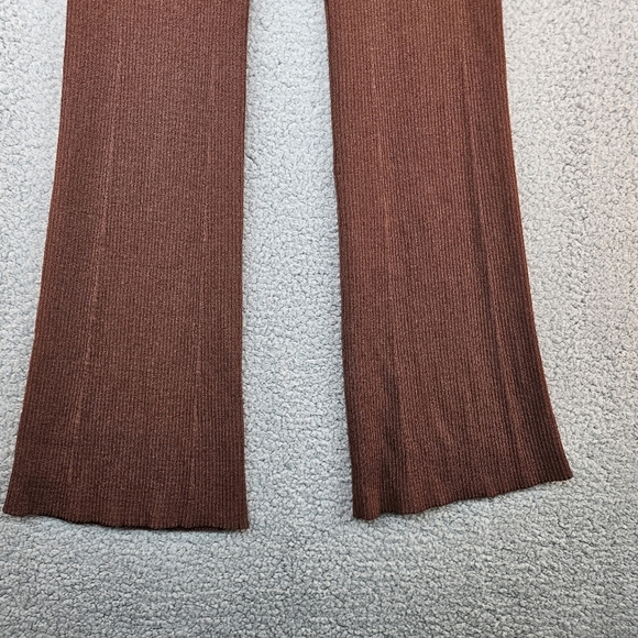 Aeron Womens Egon Brown/Rust Ribbed Knit Flare Pants Sz M Casual Comfort Cozy - Picture 6 of 13